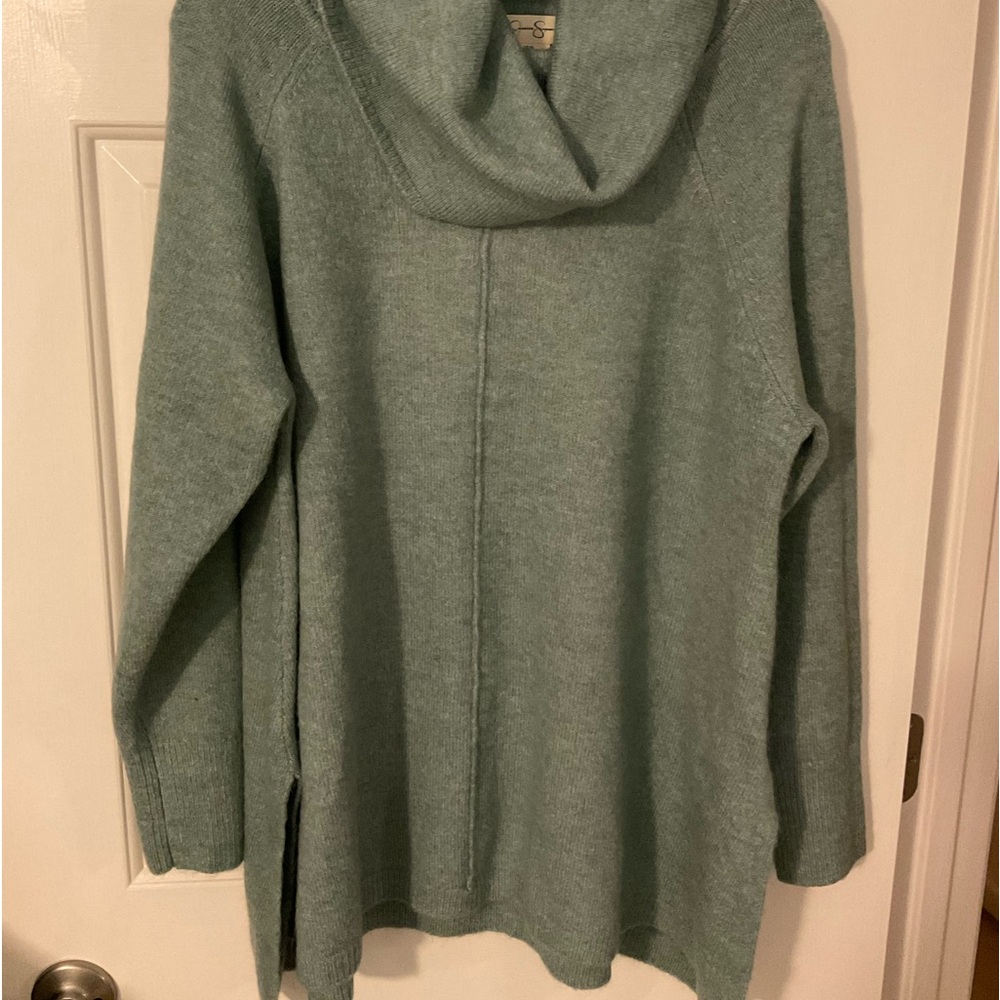 Women’s Cowl Neck Tunic Length Sweater, Size 2X